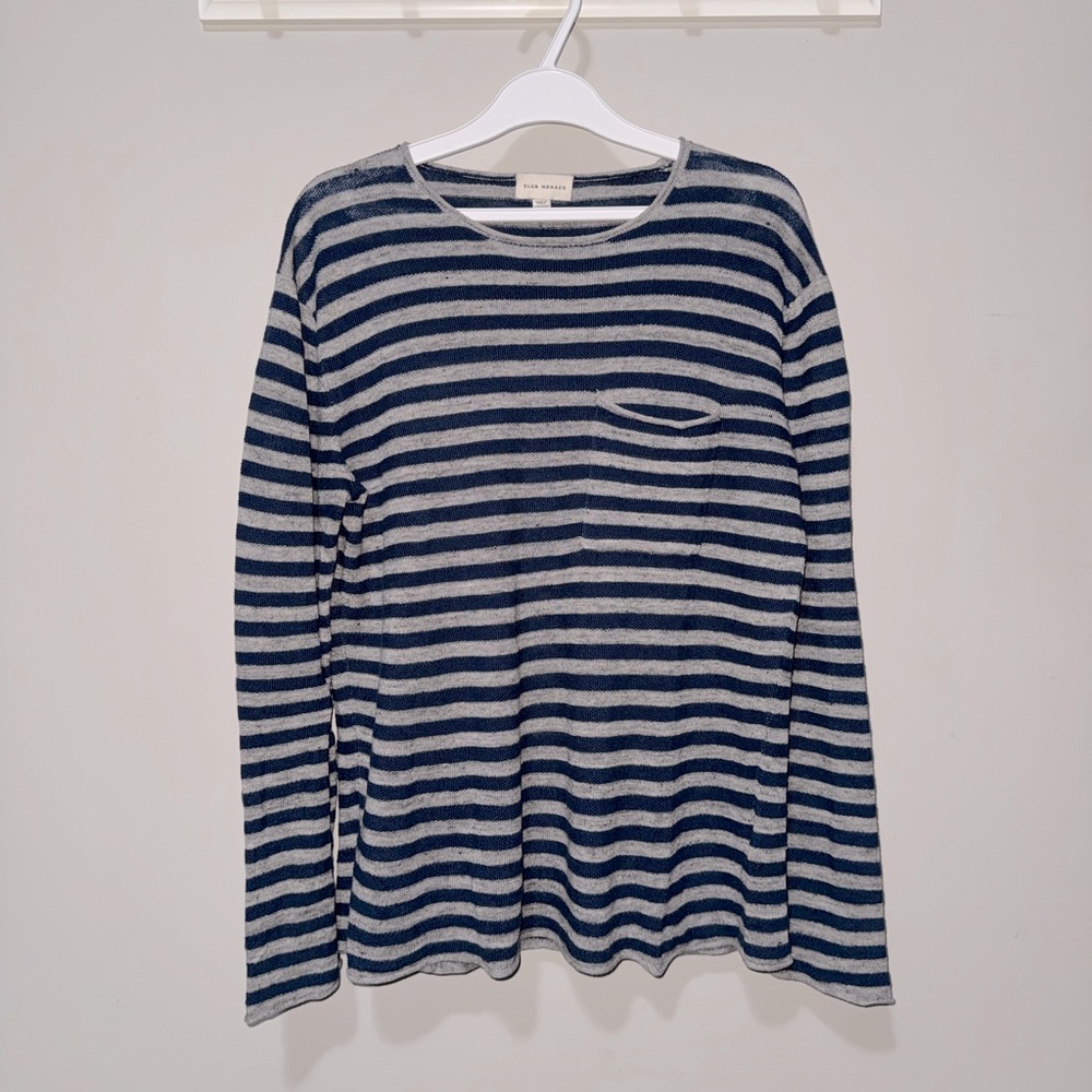 Club Monaco crewneck linen long sleeve